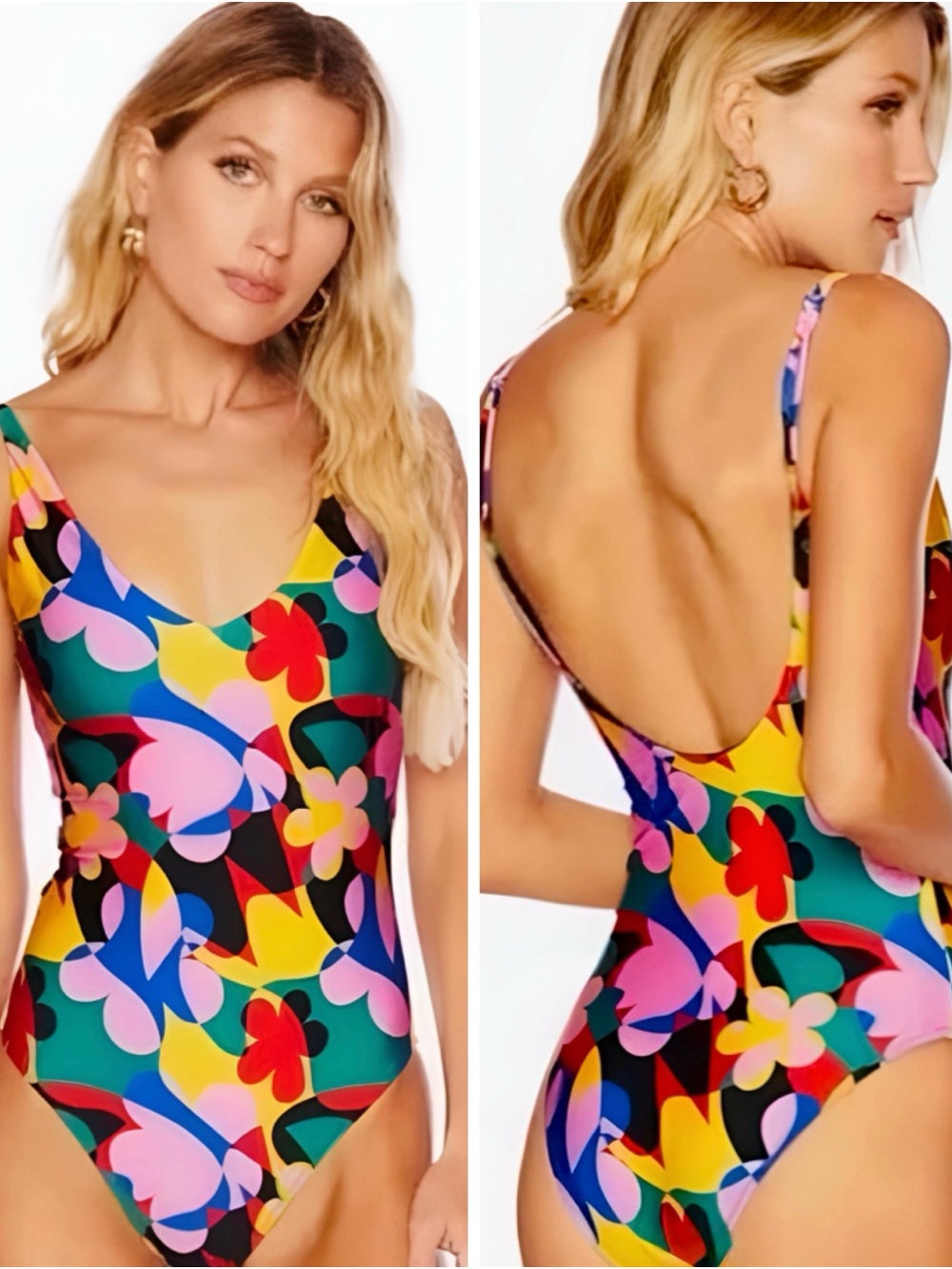 BEACH RIOT Colorful Multi-Color Floral One-Piece Swimsuit